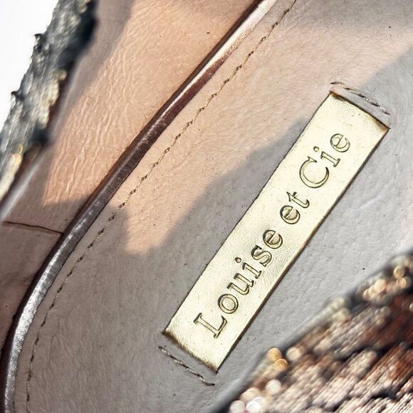 Louise et Cie Lo-Fenn Block Heel Leather Derby Lace Up Size 11 Metalic - Picture 8 of 11